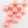 Glaskralen pearl glitter 8mm Light coral rose