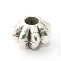 Metallook kraal zilver meloenvorm 17x12mm