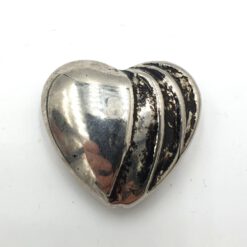 Grote metallook kraal hart 40x36mm antiek zilver