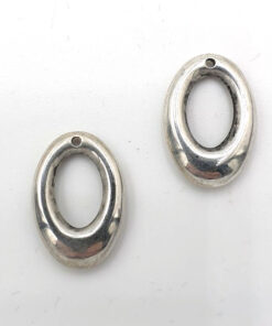 Metallook bedel ring 16x14mm antiek antiek zilver