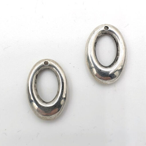 Metallook bedel ring 16x14mm antiek antiek zilver