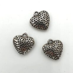 Metallook bedel Hart 18mm antiek zilver