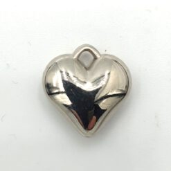 Metallook bedel hart 16x15mm zilver