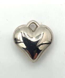 Metallook bedel hart 16x15mm zilver