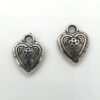 Metallook bedel hart 18x14mm antiek zilver