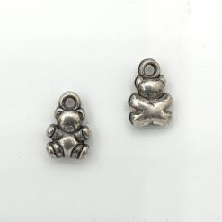 Metallook bedel Beertje 12x8mm antiek zilver