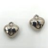 Metallook bedel hart met sleutelgat 18x16mm zilver