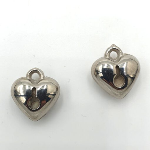 Metallook bedel hart met sleutelgat 18x16mm zilver