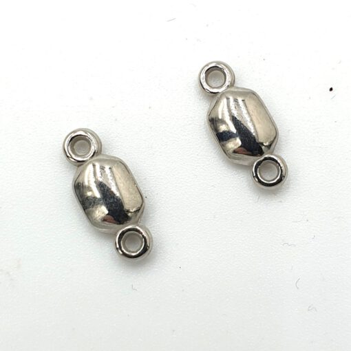 Metallook tussenstuk 15x5mm zilver