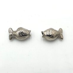 Grote metallook kraal visje 15x7mm zilver