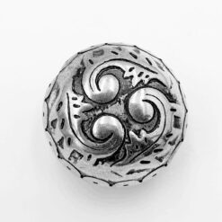 Grote metallook kraal rond plat 22x14mm antiek zilver