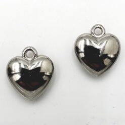 Metallook bedel Hart 21x18mm antiek zilver