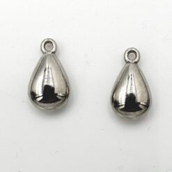 Metallook bedel druppel 15x8mm zilver