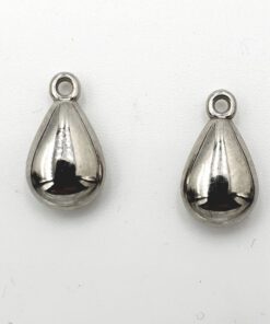 Metallook bedel druppel 15x8mm zilver