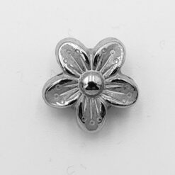 Grote metallook kraal Bloem 13mm zilver
