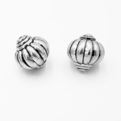 Grote metallook kraal 25mm zilver