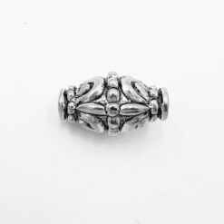 Grote metallook kraal 23x13mm antiek zilver