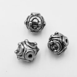Metallook kraal 15x12mm antiek zilver