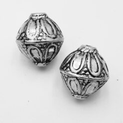 Metallook kraal Rond 22x20mm antiek zilver