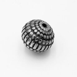 Metallook kraal rond 12mm antiek zilver