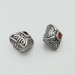 Metallook kraal Vierkant 12mm antiek zilver