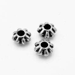 Metallook kraal 9x4mm antiek zilver