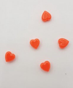 Acryl kralen hartje 6mm Neon rood oranje