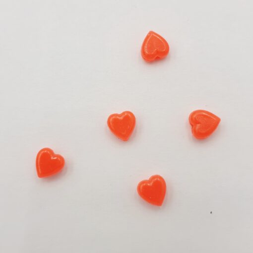 Acryl kralen hartje 6mm Neon rood oranje