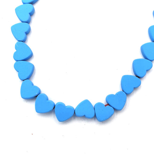 Hematite kralen hartje 6mm blauw