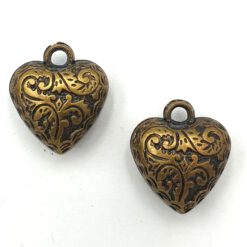 Metallook bedel hartje 23mm brons