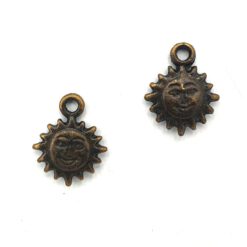 Metalen bedel zon 15x12mm