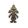 Metalen bedel girl 27x15mm brons