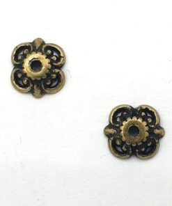 Metalen kralenkapje 10mm brons