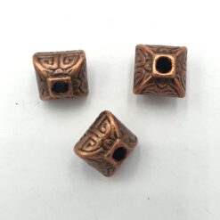 Metallook kralen vierkant 12mm koper