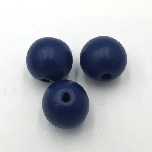 Houten Kralen Navy blauw 16mm