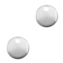 Roestvrij stalen (RVS) stainless steel bedels rond Zilver