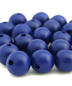 Houten Kralen Royal blue 10mm