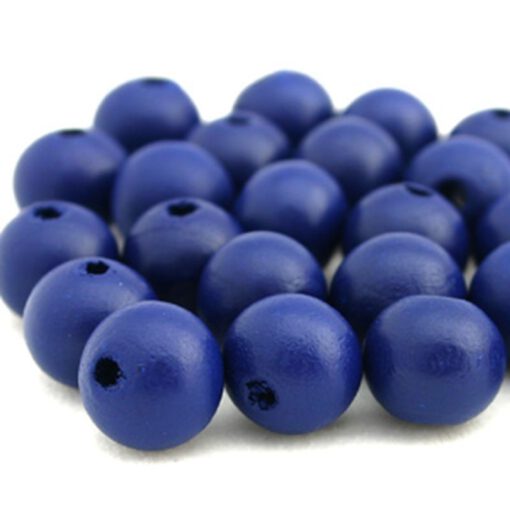 Houten Kralen Royal blue 10mm