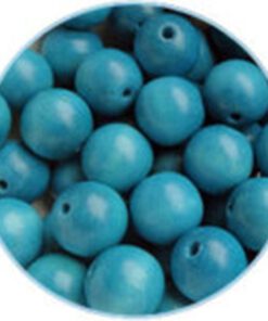 Houten kralen azuurblauw