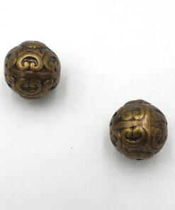 Metallook kralen rond 18mm brons