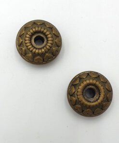 Metallook dichte ring 18mm met hartjes brons