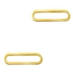 Roestvrij stalen (RVS) Stainless steel bedels/tussenstuk oval Goud