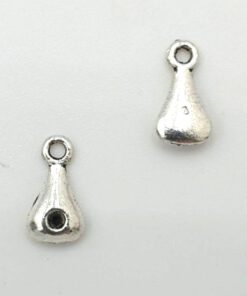 Metaal bedel druppel 12x6mm met setting voor 1mm puntsteen