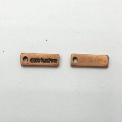 Metalen bedel label exlusive 15x4mm
