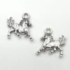 Metaal bedel Paard 15mm antiek zilver