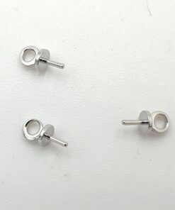 Metalen hangers/bedels met pin voor halfgeboorde kraal of parel ± 6x3mm