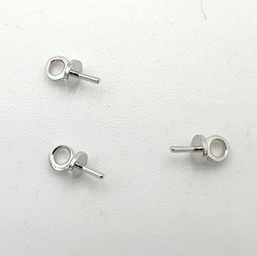 Metalen hangers/bedels met pin voor halfgeboorde kraal of parel ± 6x3mm