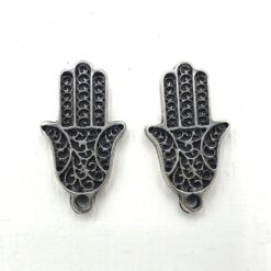 Metalen bedel Fatima hand 25x14mm antiek zilver