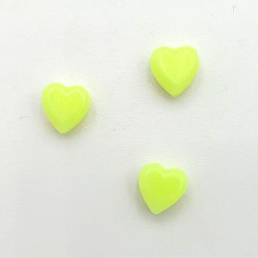 Acryl kralen hartje 6mm Neon geel