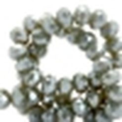 Top Facet kralen Olive grey 4x3mm top shine coating
